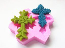 Wocuz W0016 2 Cross Food-grade Non-stick Silicone Candy Fondant Chocolate Accessory Mold and Cake Decorating