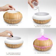 Cool Mist Diffuser, Raykey 300ml Aroma Essential Oil Ultrasonic Humidifier with 7 LED Colors Changing &amp; 4 Timer... N7