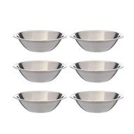 Generic Wide Stainless Steel Flat Rim Flat Base Mixing Bowl Set Of 6 6.5 Inch