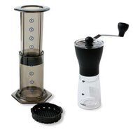 Aerobie Aeropress and Hario Mini Mill Grinder Package