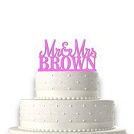 Sugar Yeti | Custom Personalized Mr &amp; Mrs Wedding Cake Topper With Your Last Name Acrylic Cake Topper for Special... N4