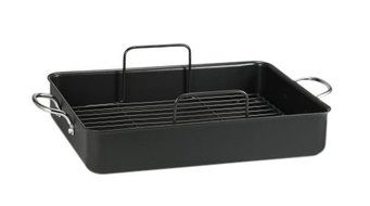 T-fal A85797 Specialty Nonstick 16 x 13 x 3-Inch Roaster Cookware, 16-Inch by 13-Inch, Gray
