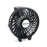 iEGrow Portable USB Mini Battery Fans with Umbrella Hanging and Metal Clip(Black) N10