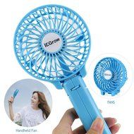 iEGrow Portable USB Mini Battery Fans with Umbrella Hanging and Metal Clip(Black) N13