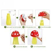 IMISON Ultrasonic Cool Portable Single Room Mist Humidifier USB Mushroom Aroma LED Night Light Mist Discharge... N6