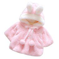Yaheeda Girls Winter Plush Coat Kid's Rabbit Sweater Cloak Jacket Warm Clothes N5