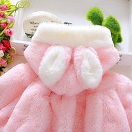 Yaheeda Girls Winter Plush Coat Kid's Rabbit Sweater Cloak Jacket Warm Clothes N6