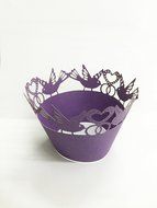 HUAL Cupcake Wrappers 50 Filigree Artistic Bake Cake Paper Cups Birds Lace Laser Cut Liner Baking Cup Muffin Case...