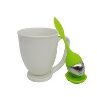 1pcs Stainless Steel Tea Infuser Strainer with Silicone Leaf Lid, Mesh Strainer Includes Drip Tray - Windose247