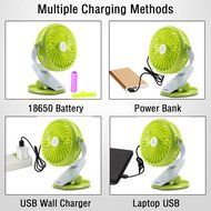 REMAX USB Fan Battery Rechargeable 2200mAh 18650 Mini Electric Fan 4.5h 4 Blades Clip on Desk Silent Blower N6