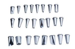 VonShef 24 Piece Stainless Steel Piping Bag Tips / Nozzles for Royal Icing, Buttercream or Frosting Cakes and...