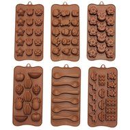 CurtzyTM Set of 6 Silicone Rubber Chocolate Sweet Candy Mould Trays