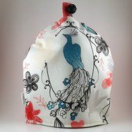 French Press Cozy Cover, 8 cup, Peacock Decor N2