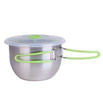 MACDIAZ Stainless Steel Mixing Bowls With Lids Food Container Cup Multi-Use (Green) N2
