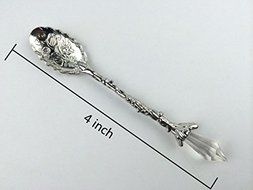 Pack of 6 BeautyMood Retro Vintage Palace Style Decorative Coffee Tea Spoon Scoop Holes（Gold &amp; Silver &amp; Bronze）