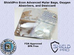 ShieldPro Econ 1 Gallon Mylar Bags, Oxygen Absorbers and Desiccant Kit for Long Term Food Storage, Dehydrated...
