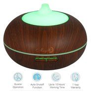 Misyo 300ml Wood Grain Ultrasonic Oil Diffuser Aroma Humidifier with 7 color and Auto Shut-off Protection for... N6