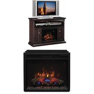 Complete Set Cannes Media Mantel in Espresso with 23" Spectrafire Plus Insert with Safer Plug