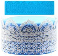 Lesirit Flower Pattern Silicone Fondant Mat Cake Lace Embossed Cake Mold Mould (A)