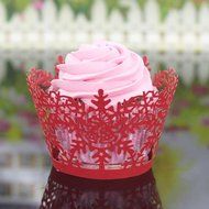 Oksale 24Pcs Christmas Hollow Lace Cup Muffin Holder Cake Paper Case Wraps Cupcake Wrapper for Wedding Birthday... N4