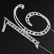 Pixnor Sweet 16 Cake Topper Rhinestone Number Sixteen 16th Birthday Party Decoration Silver N2