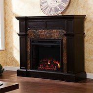 Pemberly Row Electric Fireplace in Ebony
