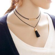 9 PCS Womens Black Velvet Choker Necklace for Girls Lace Choker Tassel Gothic Tattoo Necklace N4
