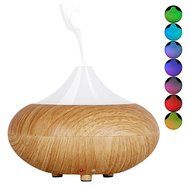 Essential Oil Diffuser Humidifier,7 Color LED Lights Changing , Wood Grain 140ml Ultrasonic Diffuser Cool Mist... N3