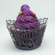 CozyT 50 PACK Spider Web Design Cupcake Wrappers Artistic Bake Cake Paper Cups Vine Lace Laser Cut Liner Baking...