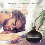 Victsing 150ml Mini Ultrasonic Aroma Essential Oil Diffuser, Wood Grain Cool Mist Humidifier for Office Home Study... N8