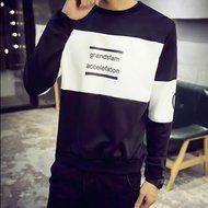 Spritech(TM) Men's Fashion Comfort Winter Space Cotton Hoodie Round Collar Pullover Sweatshirt Navy XXL N11