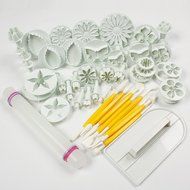 Leegoal Cake Tools 14 sets (46pcs) Flower Fondant Cake Sugarcraft Decorating Kit Cookie Mould Icing Plunger Cutter... N2