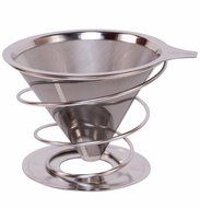 Pour Over Drip Coffee Maker from Khaw-Fee - Permanent, Reusable Stainless Steel Pour Over Microfilter and Stand...