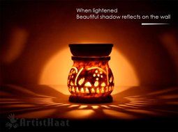 Artist Haat Handmade Elephant Design Carved Soapstone Aroma Diffuser (Beige, 10x7.62x7.62 cm Approx.) N2