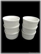 Ramekin Set Lot 6 White Porcelain 3 oz Dessert Oven Safe Ramekins Dish