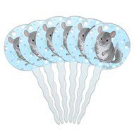 Set of 6 Cupcake Picks Toppers Decoration Animals - Sloth Face N2