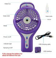 Welltop Mini Handheld USB Misting Fan with Personal Cooling Mist Humidifier Rechargeable Portable Mini Misting... N14