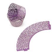 Aiyaya Filigree Artistic Muffin Case Cupcake Paper Cup Liners Little Vine Lace Laser Cupcake Wrappers for Wedding... N2