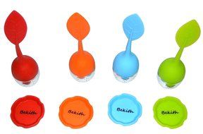 Bekith Tea Infuser - Set of 4 Silicone Handle Stainless Steel Strainer Drip Tray Included - Loose Tea Steeper...