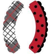 Red and Black Plaid Cupcake Wrappers, Christmas, Ladybug Theme Polka Dot, Confetti Couture Party Supplies, 36... N2