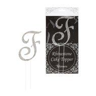 Lunaura - Sparkling Rhinestone Letter Cake Topper - F
