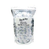 2 Gram Pack of 100 "Dry&amp;dry" Silica Gel Packets Desiccant Dehumidifiers
