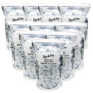 2 Gram Pack of 100 "Dry&amp;dry" Silica Gel Packets Desiccant Dehumidifiers N2