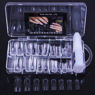 Spritech(TM) 100 Clear False Fake Full Oval Nails Manicure Tools N3