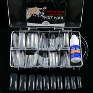 Spritech(TM) 100 Clear False Fake Full Oval Nails Manicure Tools N4
