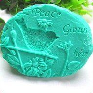 Sher New Stone Bird Sunflower Peace Grows here Fondant Cake Chocolate Silicone Mold Cake Decoration Tools,L11.1cmW9.2cmH4cm