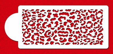 Designer Stencils C485 Leopard Skin Cake Stencil, 4-Inch, Beige/Semi-Transparent