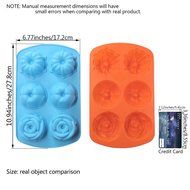 Cake Bread Molds, 2PCS YYP [6 Cavity Flower Shape Mold] Silicone Cake Bread Making Mold for Home Baking - Reusable... N3