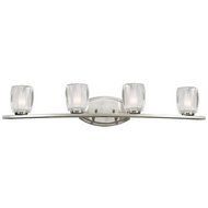Z-Lite 3017-4V Haan Four Light Vanity Light, Steel Frame, Brushed Nickel Finish and Matte Opal Glass Shade of...