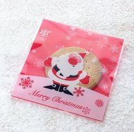 100 PCS Lovely Cute Bowknot OPP Self Adhesive Cookie Bakery Candy Biscuit Roasting Treat Gift DIY Plastic Bag... N10